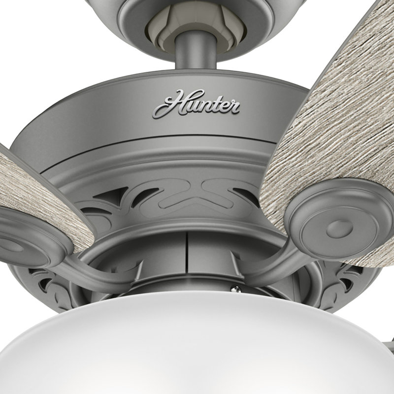 34" Watson 5 - Blade Standard Ceiling Fan with Pull Chain and Light Kit Included, Matte Silver