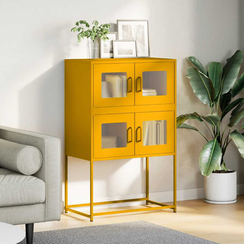 Highboard 68X39x107 Cm Steel, Mustard Yellow