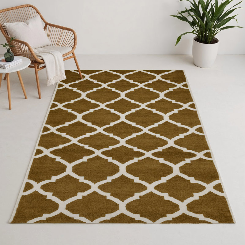 Tapis brun intérieur et extérieur Trellis, Rectangle 9 pi x 12 pi