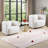 39" Wide Cozy Boucle Upholstered Barrel Chair Set, 2-Piece Accent Chairs for Living Room and Bedroom-230003253