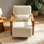 Fauteuil d'appoint pivotant en lin 29,7 po avec accoudoirs ouverts en bois massif l 29,7 po