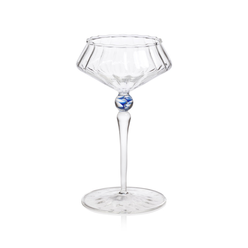Ensemble de 4 verres Ondine, Transparent / accent azur royal