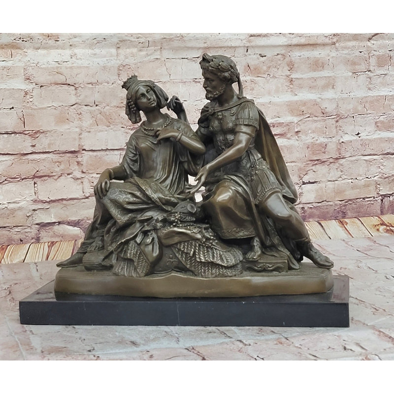 Cléopâtre de Leon Grégoire et Mark Antony - sculpture historique en bronze exquis