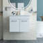 Ensemble de meuble-lavabo mural moderne en MDF blanc brillant