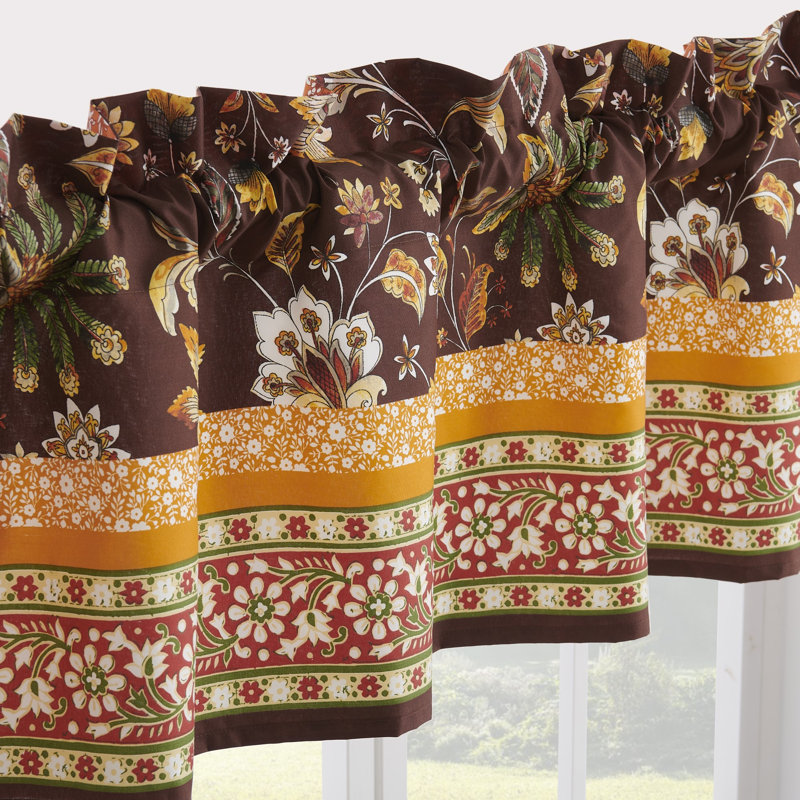 Cantonnière au chocolat Audrey Greenland Home Fashions - H 16 po x l 84 po avec passe-tringle et passe-tringle de 2 po