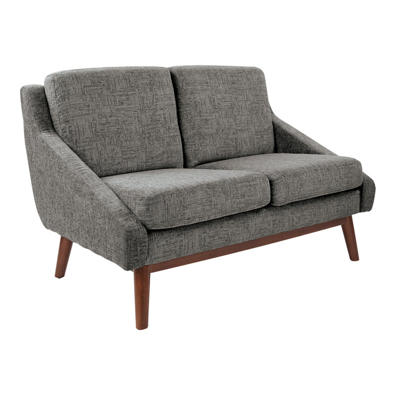 Causeuse Mid-Century, Polyester gris anthracite