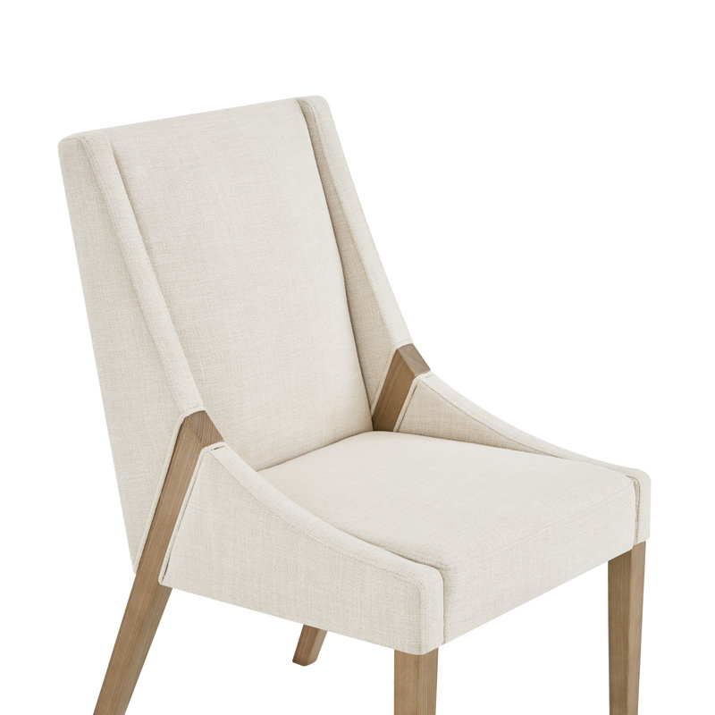 Chaise rembourrée Arnell Annie, Lin Performance Effie, Bois naturel