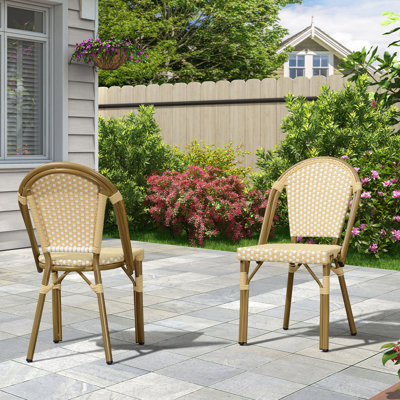Dramford Premium All-Weather Wicker Outdoor Stacking Dining Side Chair