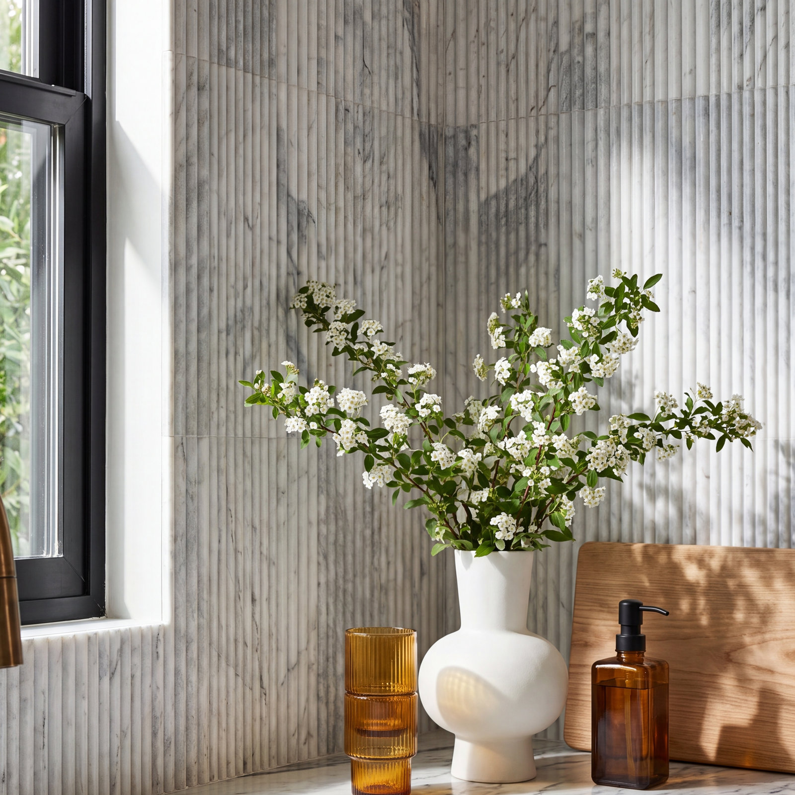 Stratos 12" x 24" Marble Wall Tile, Terra Bella