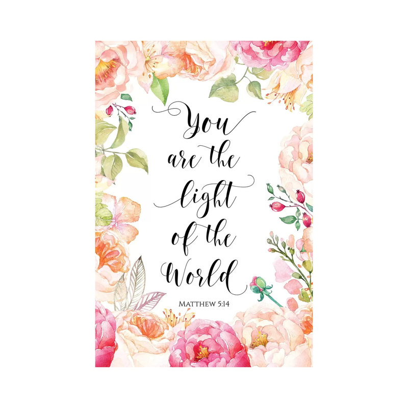 You Are The Light Of The World, Matthew 5:14 - Print on Canvas, 20.32 cm H x 30.48 cm W, Wrapped Canvas