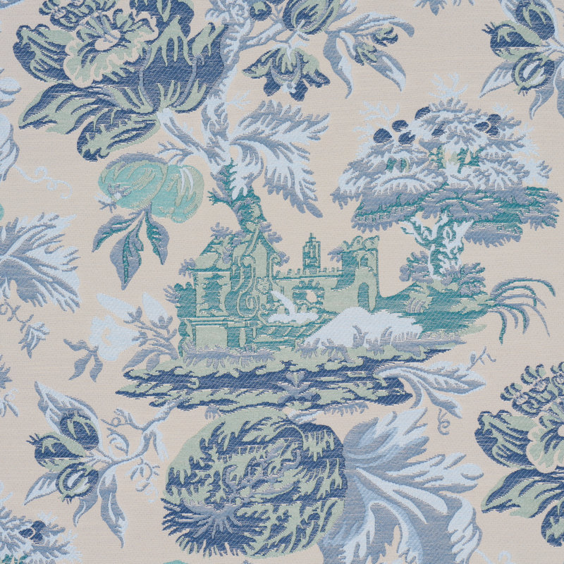 Schumacher X Timothy Corrigan Jardin De Louis Fabric, Blue