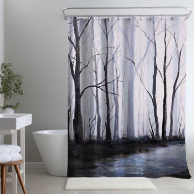 Shower Curtain LA32 – Polyester Shower Curtain, Dye Sublimation Print, 71" W × 74" L