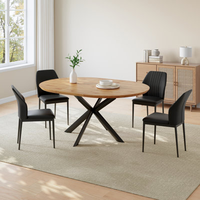 Ensemble de table de salle à manger 5 pièces avec 4 chaises modernes