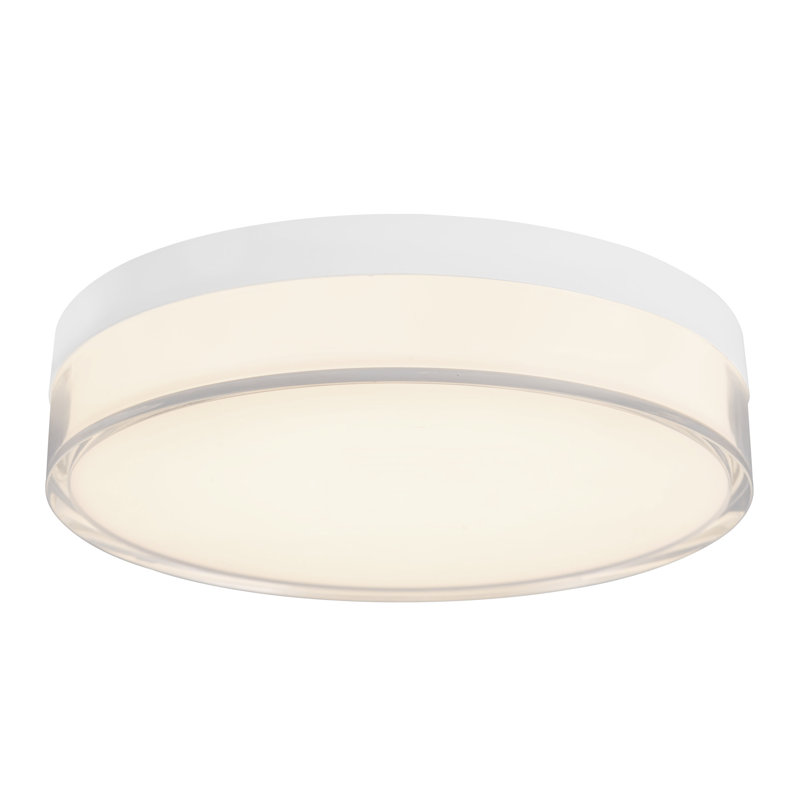 Quara 7-in Black dimmable LED Flush Mount, White