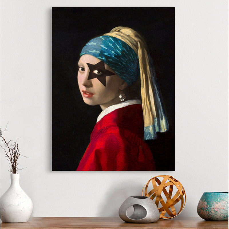 Girl with Skull Earring' by Steven Hill - Wrapped Canvas Painting Print, 80cm H x 60cm W x 4cm D