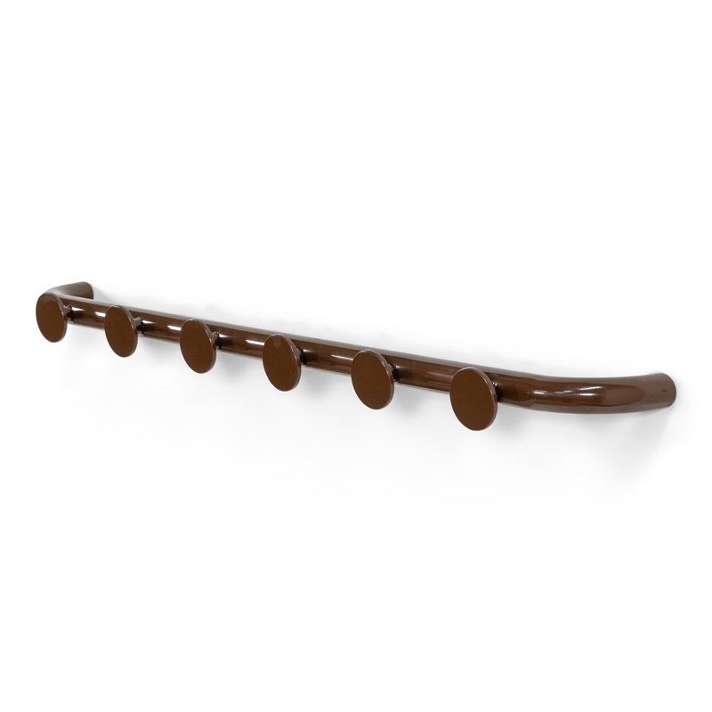 Retro Steel Wall 6 - Hook Coat Rack, Brown