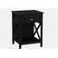 Accent Table, End, Side Table, 2 Tier, Bedroom, Nightstand, Lamp, Storage Drawer, Black Veneer, Transitional-129106554