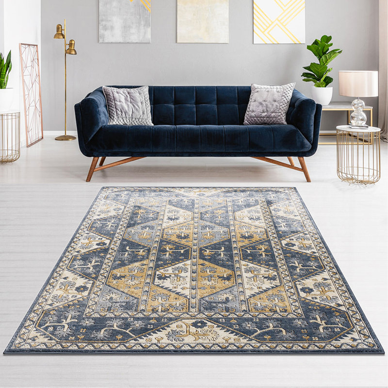 Tapis à bordure carrelée, Rectangle 7 pi 11 po x 10 pi
