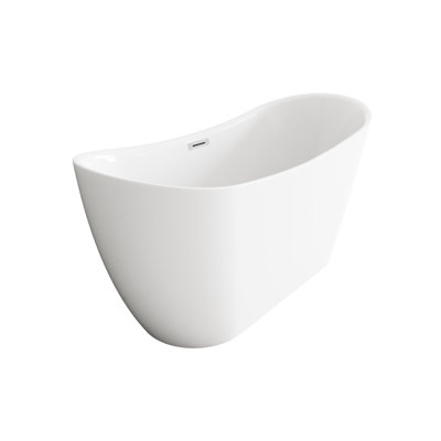 59 Inch Bathtub in Glossy White with Trim