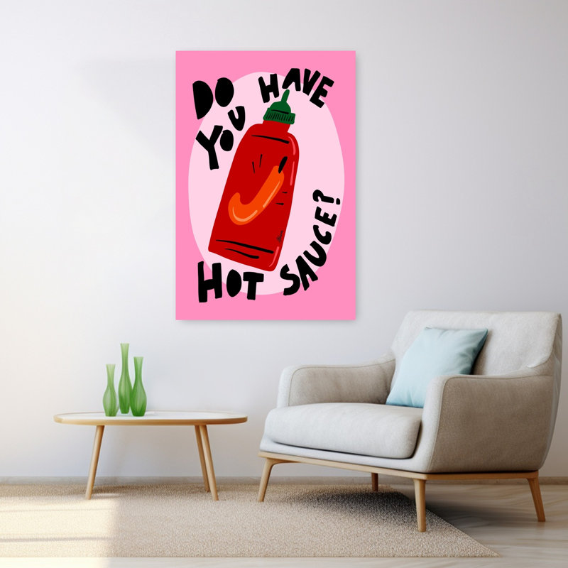 «Hot Sauce», art mural moderne et vibrant, H 48 po x l 32 po