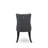 Dallas Parson Chairs - Button Tufted Nailhead Platinum Gray Polyester Fabric Upholstered Dining Chairs, Set of 2, Sand Blasted Black-2090194863