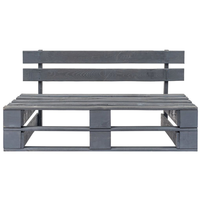 Stojiljkovic Solid Wood Pine Outdoor Bench, Grey