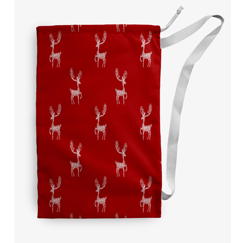 Fabric Laundry Bag with Handles, Small (29" H x 18" W), Red