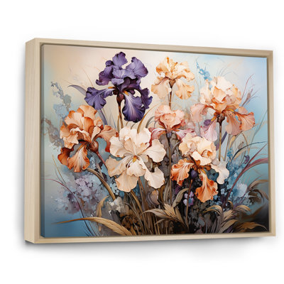 Mauve et pêche iris, charme intemporel sur toile