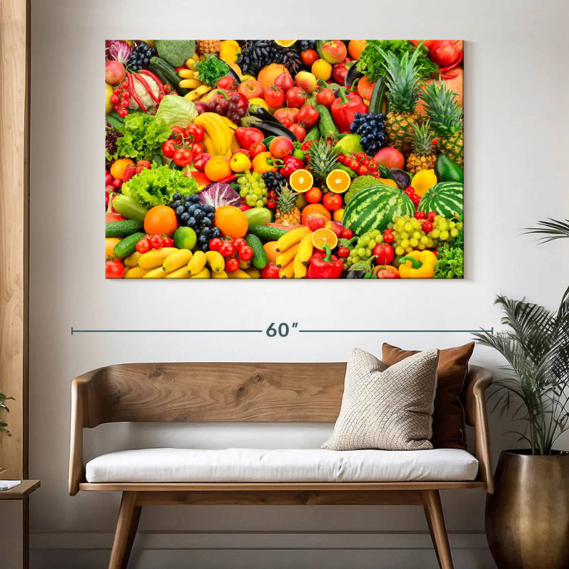 Yarlin Fresh Fruits And Vegetables, 34" H x 51" W