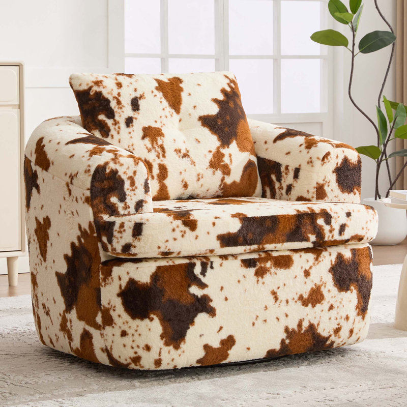 Fauteuil d'appoint pivotant à 360 ° avec coussin double couche pour la maison et le bureau