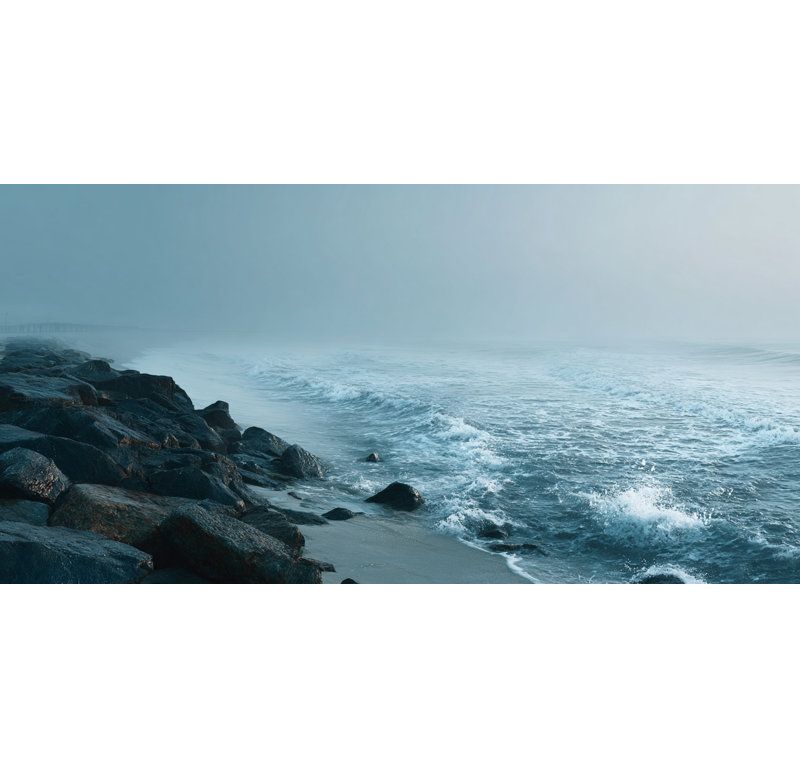 Art mural sur toile Foggy Coastal Break, H 20 po x l 40 po x P 1,5 po