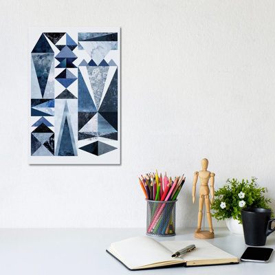 Blue Shapes by Mareike Böhmer - Wrapped Canvas Print