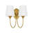 2-Light W-Shaped Conical Frosted Glass Wall Sconce