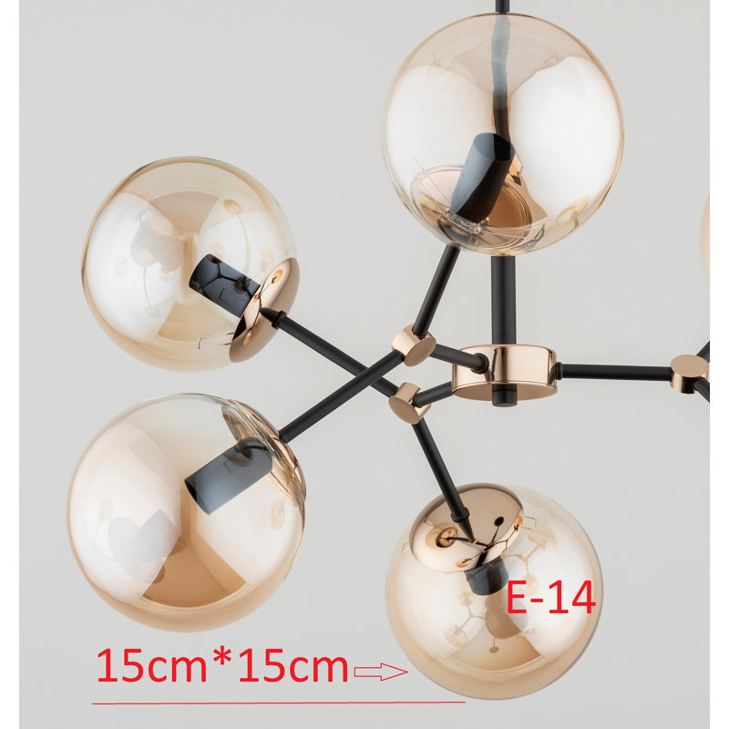 Ambrister 6 - Light Chandelier, Gold, Black