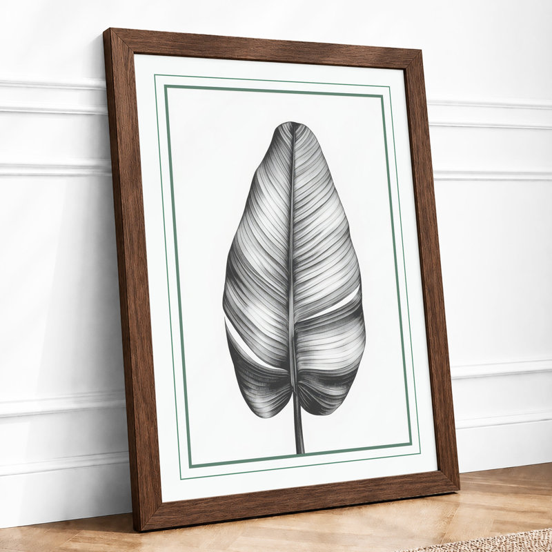 Single Stem In Black Botanical - Print, Walnut, A4 - 29.7 x 21.0 cm