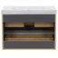 Meuble-lavabo mural simple 30,5 po avec plateau en marbre de culture-314630523