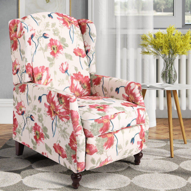 Fauteuil inclinable rembourré Damar, 100% polyester rouge