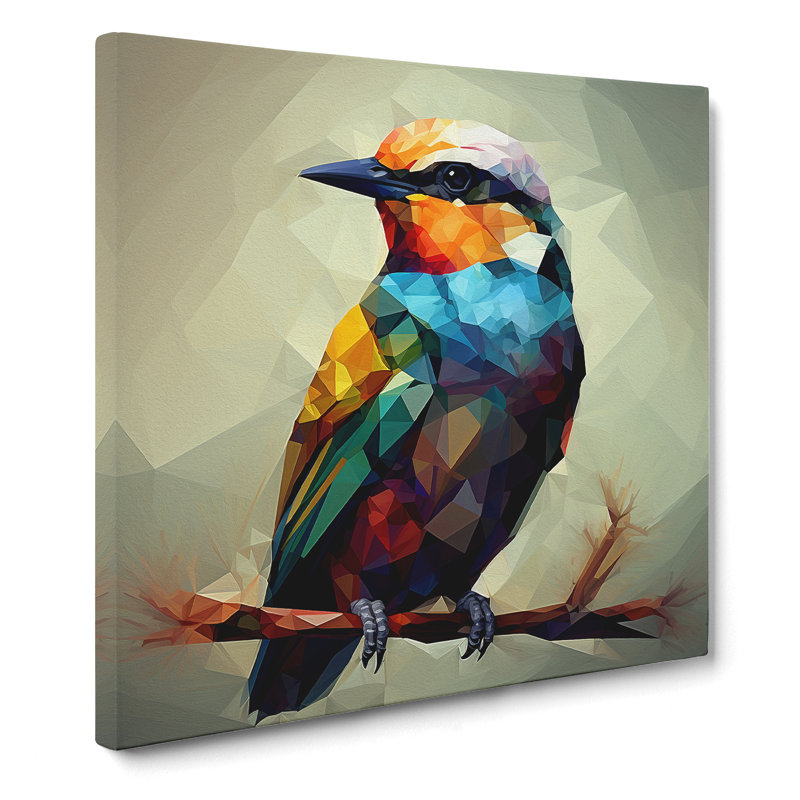 Bird Cubism - No Frame Print, 50cm H x 50cm W x 3cm D