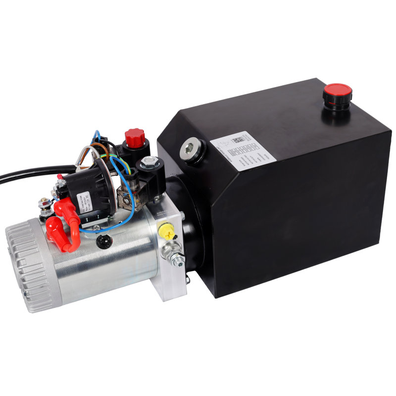 Groupe hydraulique, 47 x 18 x 18 cm, acier, 1 pièce, pompe hydraulique, noir, 12 V CC