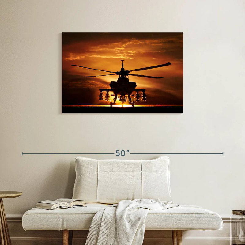 Mait Silhouetted Apache Helicopter