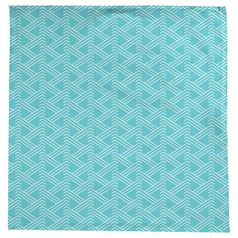 Classic Zig Zag Tablecloth, Teal/White