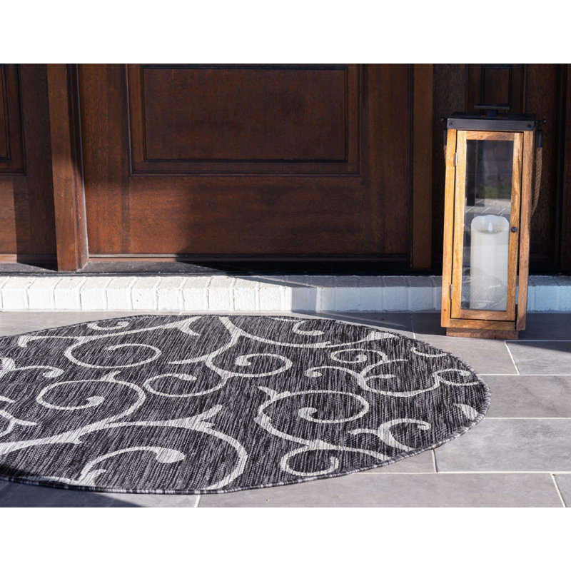 Tapis d'extérieur Kona couleur ardoise, Rond 4 pi