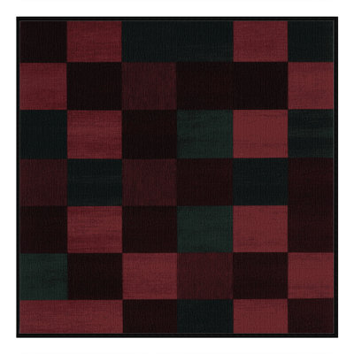 Tapis brun à carreaux lavable à la machine