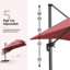 Parasol carré en porte-à-faux 8 pi avec base et rotation à 360 degrés-1459299652