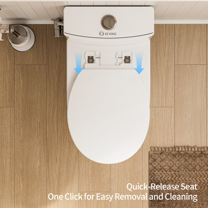 KE KING Space Saving Round Compact One-Piece Toilet (Seat Included)