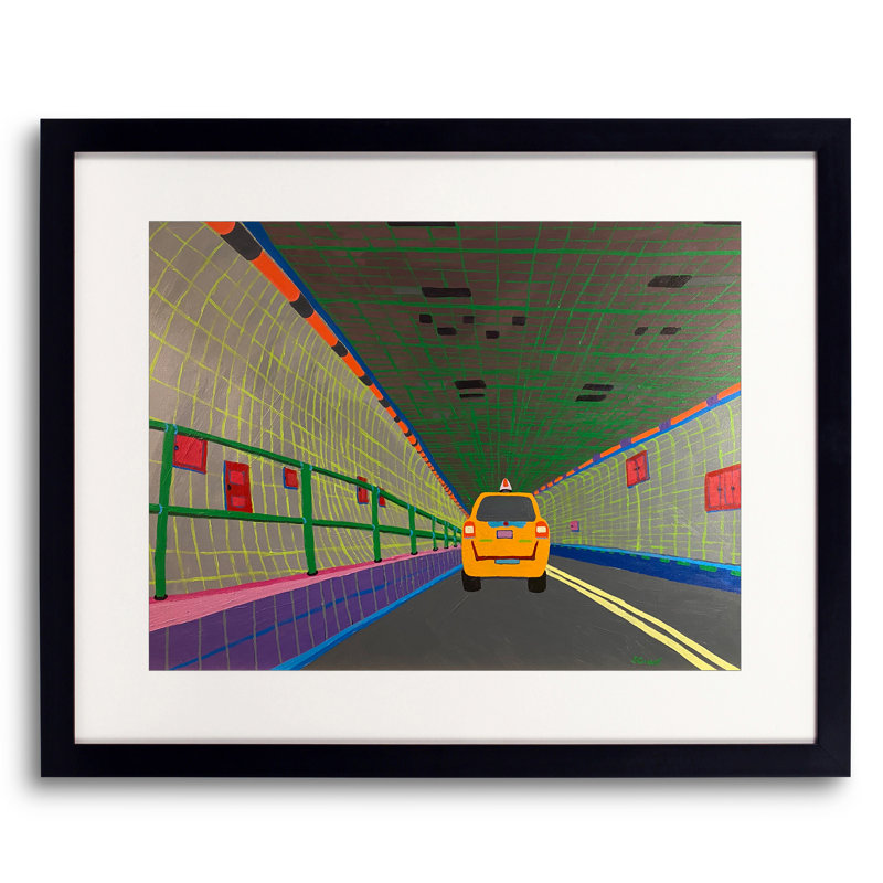 Driving Through the Holland Tunnel Framed Print, 16" H x 20" W, Black Framed Paper