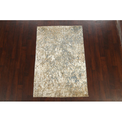 Tapis oriental moderne à motif végétal Dye 4x6