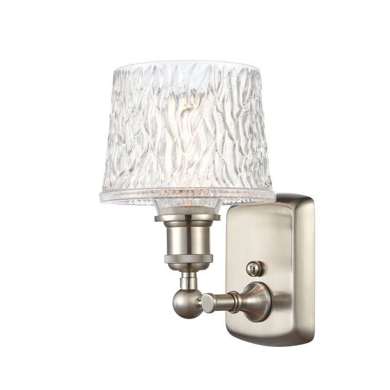 Camire Armed Sconce, 60 Watt Vintage Incandescent Bulb, Brushed Satin Nickel