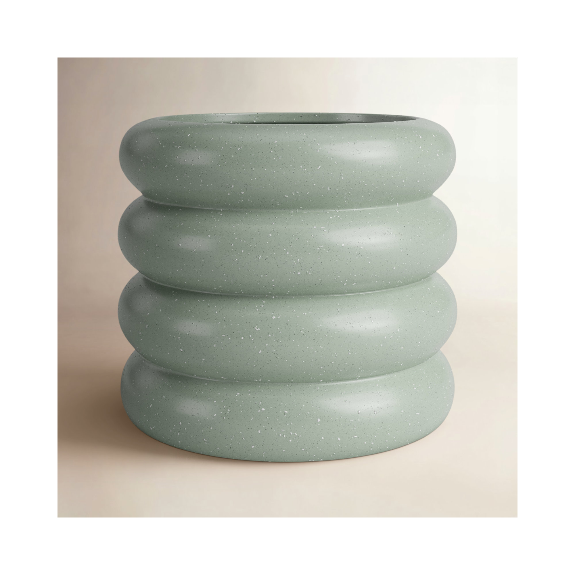 Handmade Ceramic Pot Planter, Green, 8'' H x 9'' W x 9'' D