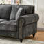 Canapé moderne gris 63 pouces avec accoudoirs arrondis, revêtement en chenille, pattes en bois et garniture cloutée, pieds solides, toucher velours doux 63 2